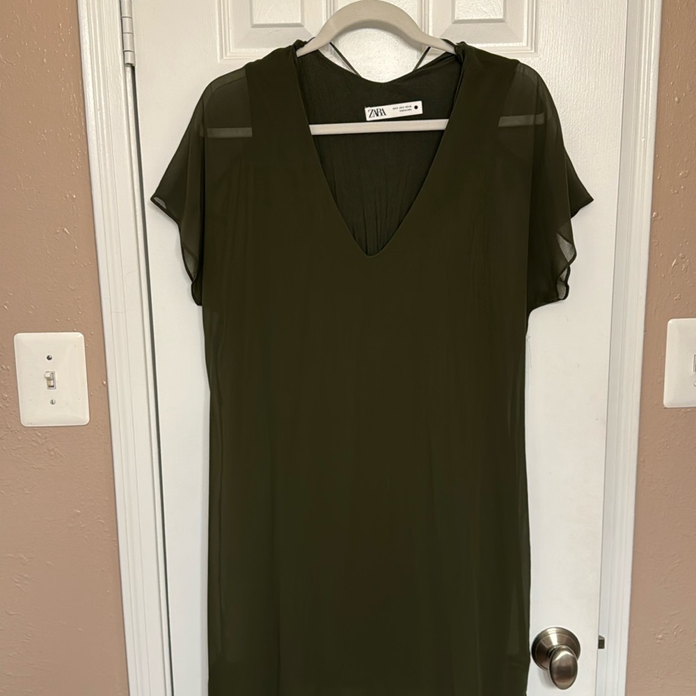 Zara sheer flowy maxi dress